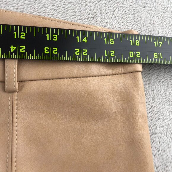 7 For All Mankind Womens Pants Large Faux Leather Wide-Leg Trousers Tan Preppy - Picture 4 of 12